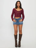 Darbi Denim Mini Skort Mid Blue