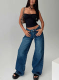 Duster Mid Rise Baggy Jeans Dark Wash