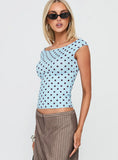 Cheirosa Off Shoulder Top Blue / Brown