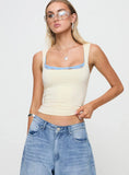 Back In Time Top Cream Blue