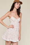 Macie Coral Floral Babydoll Mini Dress
