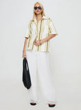 Karyn Top White Yellow Stripe