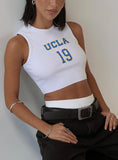 UCLA Cutoff Tank Top White