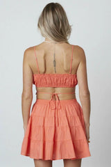 Evelyn Peach Two Piece Mini Dress