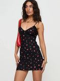 Emilee Mini Dress Black Floral