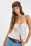 Briley Pink Floral Strapless Babydoll Top