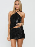 Zelaia Shimmer Mini Skirt Black