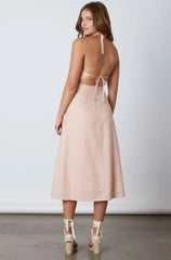 Parga Blush Tie Back Midi Dress