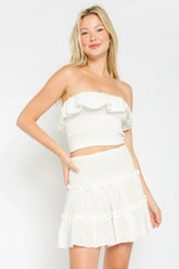 Take Me With You Optic White Two Piece Dress