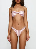 Tamrali Bandeau Bikini Top Pale Pink Stripe