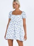 Lets Dance Mini Dress Blue Floral