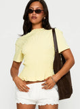 Maybe Tomorrow Ruched Top Lemon