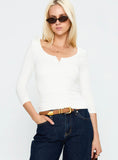 Desirae 3/4 Sleeve Top White