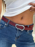 Leto Belt Burgundy Silver