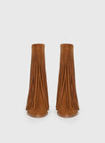 Wild Card Tassel Faux Suede Boots Brown