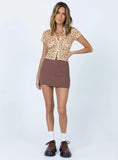 Selby Mini Skirt Brown Eco