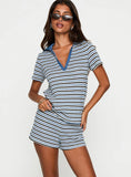 On Vacation Set Blue Stripe