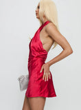 Aliya Halter Mini Dress Red
