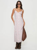 Georgia Midi Dress White Pink Floral