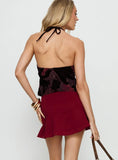 Sonsie Mini Skirt Burgundy