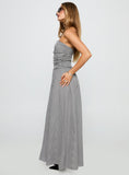 Arkadia Strapless Maxi Dress Black White Check