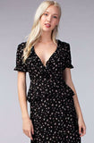 Becca Black Floral Two Piece Midi Dress