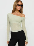 Synergies Long Sleeve Top Sage White Stripe
