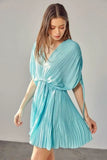 Kayla Milky Blue Dolman Short Sleeve Mini Dress