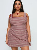 Dasha Mini Dress Red Check Curve