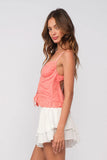 Hard to Ignore Coral Corset Top