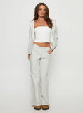 Summits Flared Track Pants Grey Marle