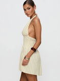 Alivea Shirred Mini Dress Cream