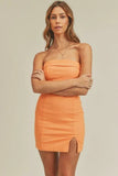 On My Mind Orange Strapless Mini Dress