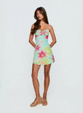 Roserie Lace Trim Mini Dress Multi Floral