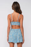 Molly Blue Floral Smocked Cutout Romper