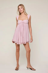 Layla Light Pink Babydoll Mini Dress
