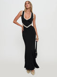 Keila Lace Trim Maxi Dress Black Cream