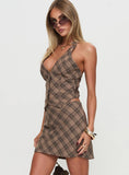 Terrace Mini Skirt Brown Check