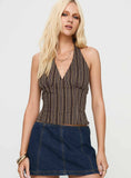 Delfine Top Brown Stripe