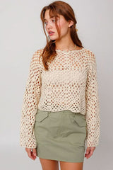 Judy Ivory Crochet Sweater