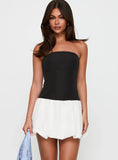 Delicacies Bubble Hem Mini Dress Black White