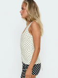 Spirito Vest Top White Polka