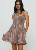 Cartmel Mini Dress Brown Pink