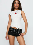 Nakaia Folded Micro Shorts Black Polka