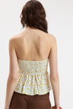 Briley Yellow Floral Strapless Babydoll Top