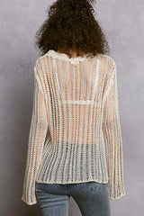 Sola Natural Sheer Crochet Sweater
