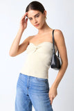 Becca Cream Twist Knot Tube Top