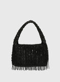 Kiss Goodbye Beaded Tassel Bag Black