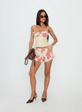 Yella Corset Top Floral Polka Dot