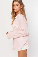 Brooke Pink Waffle Knit Shacket